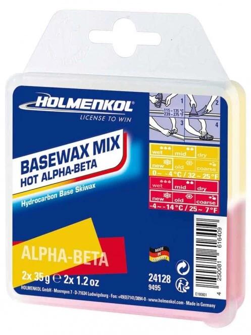 Holmenkol Basewax Mix HOT Alpha-Beta síwax piros színben 2