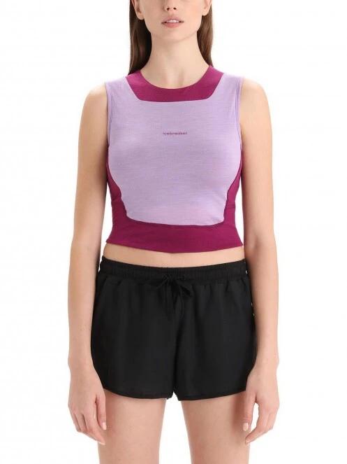 Icebreaker W ZoneKnit Cropped Bra-Tank női tank top lila színben 2