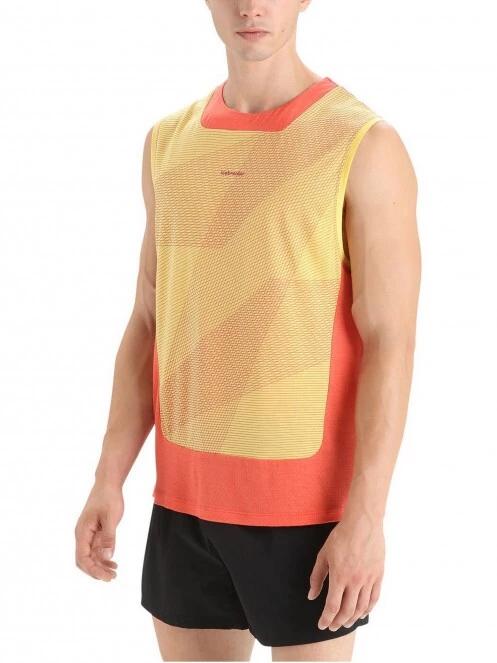 Icebreaker M ZoneKnit Tank férfi rövid ujjú sport póló sárga színben 2