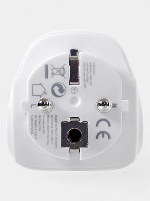 Lifemarque European Travel Adaptor átalakító fehér színben 5
