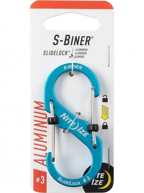 Niteize SlideLock bizt.záras alumínium karabíner #3 karabiner kék színben 4