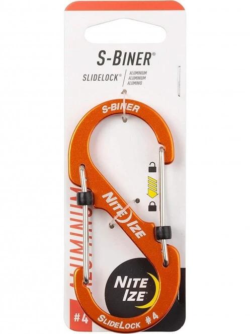 Niteize SlideLock bizt.záras alumínium karabíner #4 karabiner narancssárga színben 4