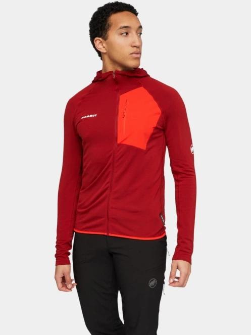 Mammut Aenergy Light ML Hooded Jacket férfi polár pulóver piros színben 2