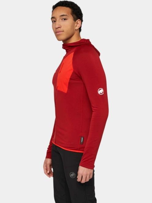 Mammut Aenergy Light ML Hooded Jacket férfi polár pulóver piros színben 3