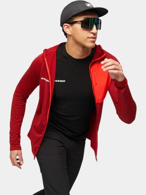 Mammut Aenergy Light ML Hooded Jacket férfi polár pulóver piros színben 5