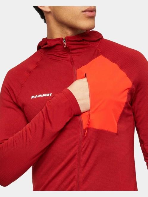 Mammut Aenergy Light ML Hooded Jacket férfi polár pulóver piros színben 6