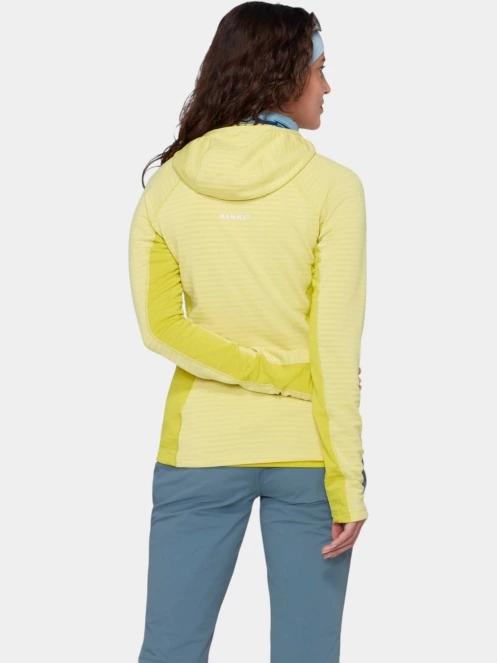 Mammut Taiss ML Hooded Jacket női polár pulóver sárga színben 4
