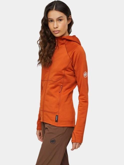 Mammut Taiss ML Hooded Jacket női polár pulóver narancssárga színben 3