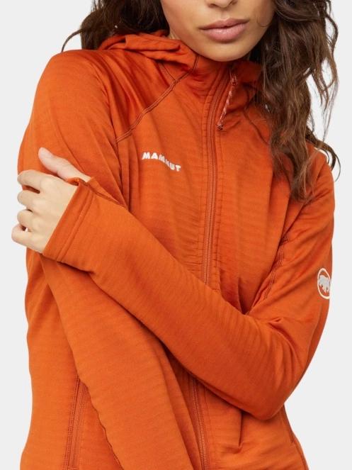 Mammut Taiss ML Hooded Jacket női polár pulóver narancssárga színben 6