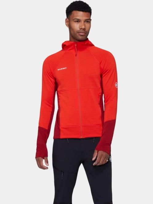 Mammut Taiss ML Hooded Jacket férfi polár pulóver piros színben 2