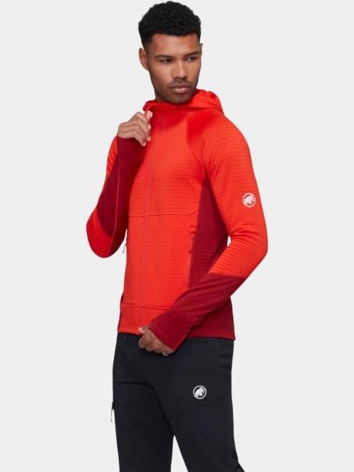 Mammut Taiss ML Hooded Jacket férfi polár pulóver piros színben 3