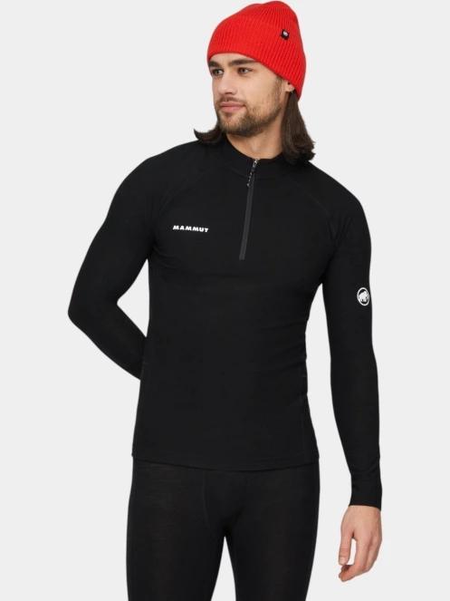 Mammut Tree Wool Thermal FL Half Zip Longsleeve férfi hosszú ujjú sport póló fekete színben 2