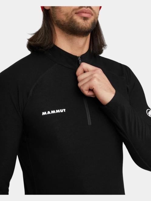 Mammut Tree Wool Thermal FL Half Zip Longsleeve férfi hosszú ujjú sport póló fekete színben 4