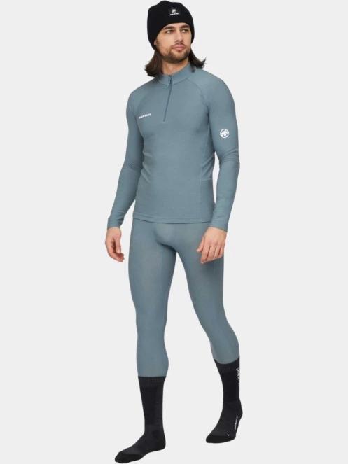 Mammut Tree Wool Thermal FL Half Zip Longsleeve férfi hosszú ujjú sport póló szürke színben 5
