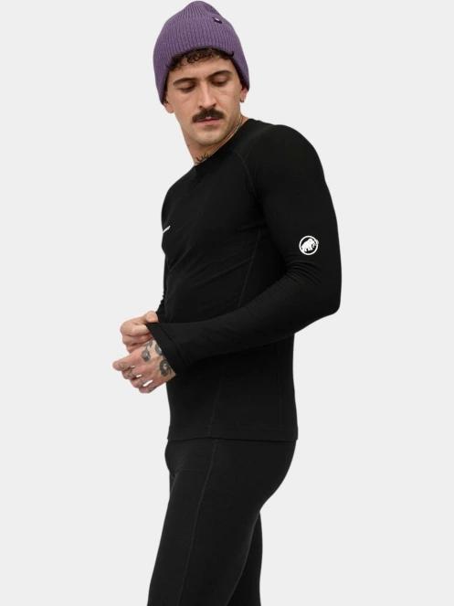 Mammut Tree Wool Thermal FL Longsleeve férfi hosszú ujjú sport póló fekete színben 3