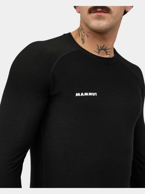 Mammut Tree Wool Thermal FL Longsleeve férfi hosszú ujjú sport póló fekete színben 6