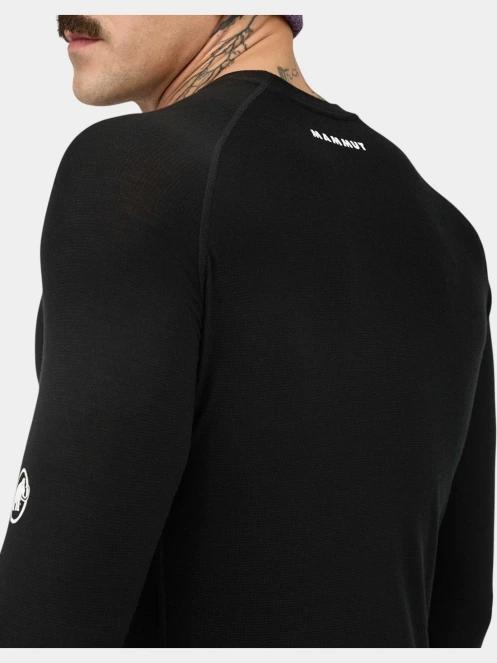 Mammut Tree Wool Thermal FL Longsleeve férfi hosszú ujjú sport póló fekete színben 7