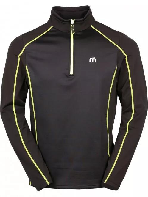 Mico Man Half Neck Full Zip Shirt Velour férfi hosszú ujjú sport póló fekete színben 2