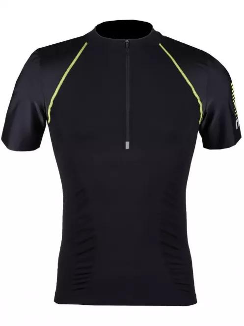 Mico Man Half Slvs Zip Neck Shirt M1 Trail férfi hosszú ujjú sport póló fekete színben 2