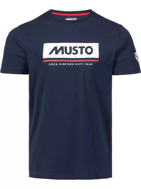 Musto Marina Musto Logo Tee férfi rövid ujjú póló sötétkék színben 2