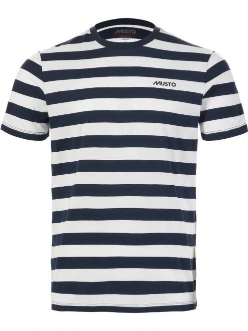 Musto M Classic Striped Ss Tee férfi rövid ujjú póló sötétkék színben 4
