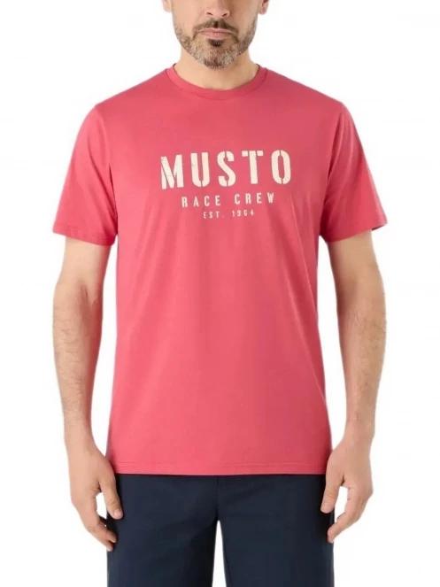 Musto M Classic Musto Ss Tee férfi rövid ujjú póló rózsaszín színben 2