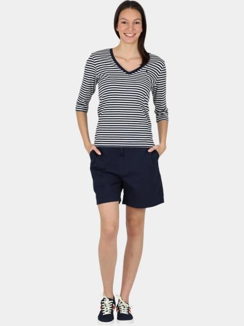 Musto W Classic V-Neck Stripe Tee női rövid ujjú póló sötétkék színben 5