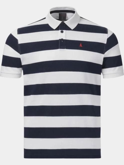 Musto M Original Striped Ss Polo férfi galléros póló sötétkék színben 2