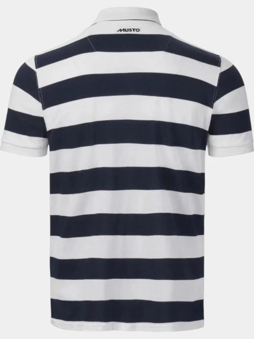 Musto M Original Striped Ss Polo férfi galléros póló sötétkék színben 3