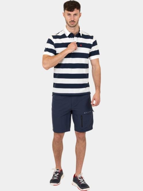 Musto M Original Striped Ss Polo férfi galléros póló sötétkék színben 5
