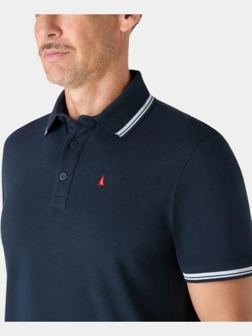 Musto M Original Tipped Pi férfi galléros póló sötétkék színben 5