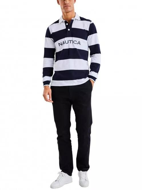 Nautica Delaney Rugby Shirt férfi hosszú ujjú galléros póló sötétkék színben 4