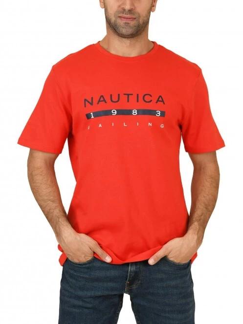 Nautica Lorkan T-Shirt férfi rövid ujjú póló piros színben 2
