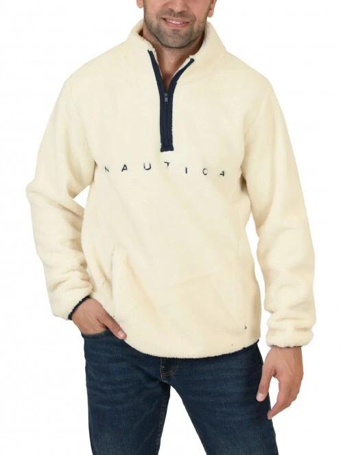 Nautica Nao 1/4 Zip Top férfi pulóver fehér színben 2