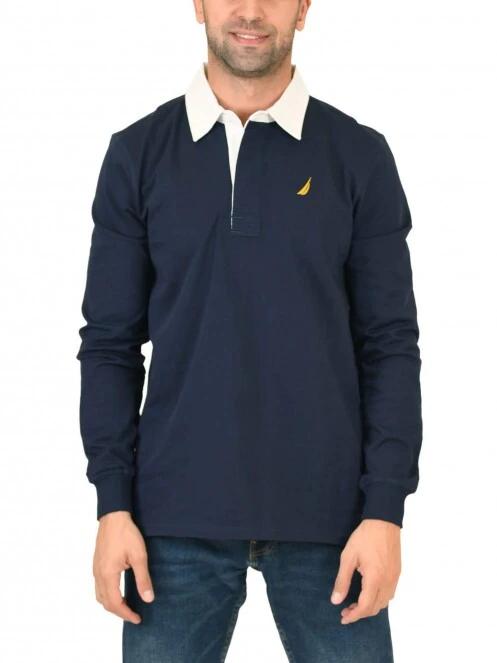 Nautica Tye Rugby Shirt férfi galléros póló sötétkék színben 2