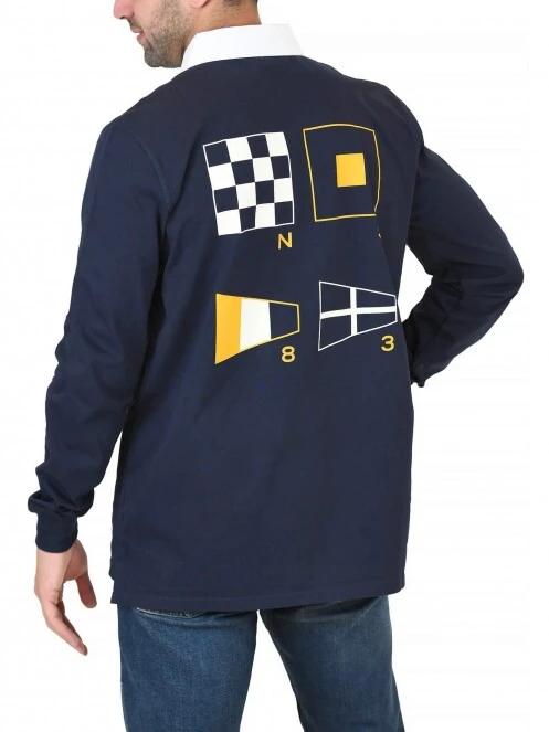 Nautica Tye Rugby Shirt férfi galléros póló sötétkék színben 4