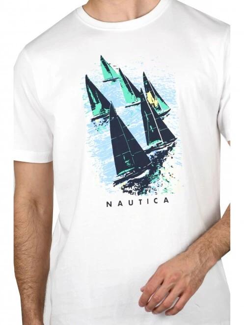 Nautica Cassius T-Shirt férfi rövid ujjú póló fehér színben 5