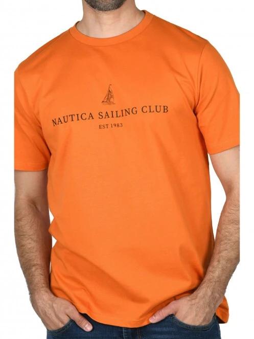 Nautica Stepney T-Shirt férfi rövid ujjú póló narancssárga színben 5