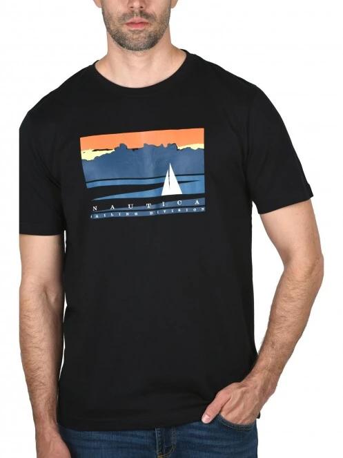Nautica Erik T-Shirt férfi rövid ujjú póló fekete színben 5