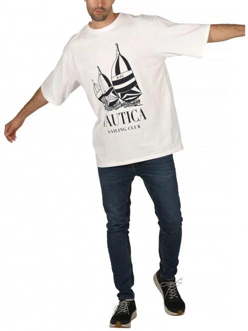 Nautica Denton Oversized T-Shirt férfi rövid ujjú póló fehér színben 5