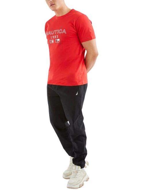 Nautica Kaden T-Shirt B&T férfi rövid ujjú póló piros színben 4
