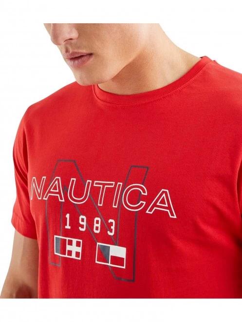 Nautica Kaden T-Shirt B&T férfi rövid ujjú póló piros színben 5