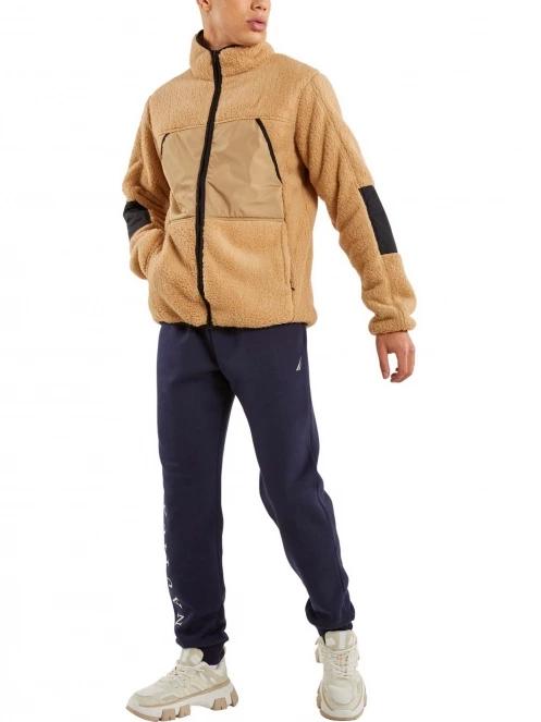 Nautica Grayson FZ Top férfi polár pulóver barna színben 4