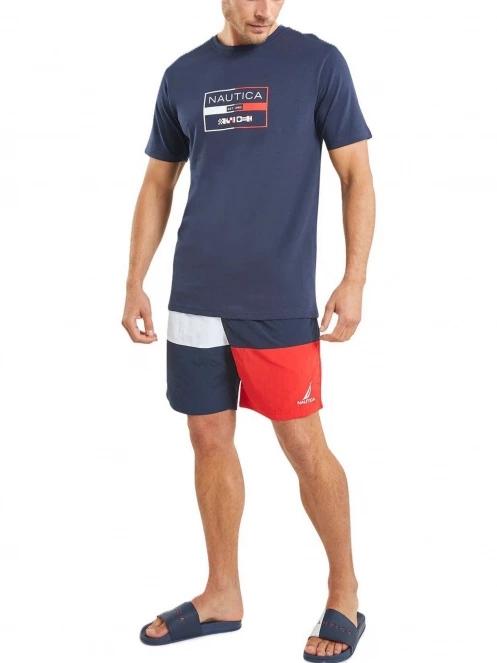 Nautica Sueno 6” Swim Short férfi beach short piros színben 4