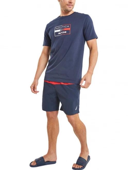 Nautica Spynie 6” Swim Short férfi beach short sötétkék színben 4
