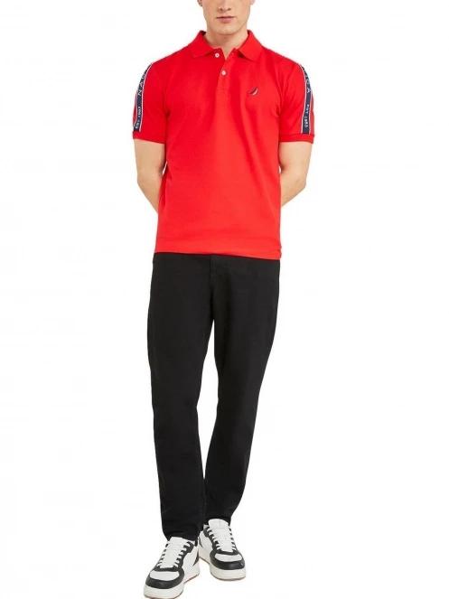 Nautica Connolly Polo Shirt férfi galléros póló piros színben 4