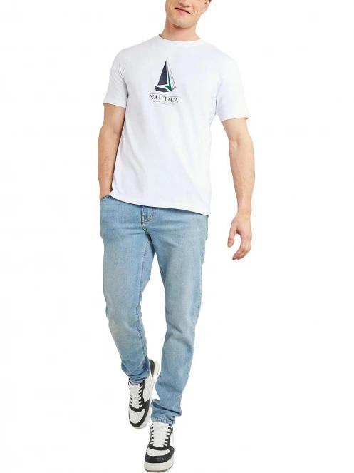 Nautica Evander T-Shirt férfi rövid ujjú póló fehér színben 4