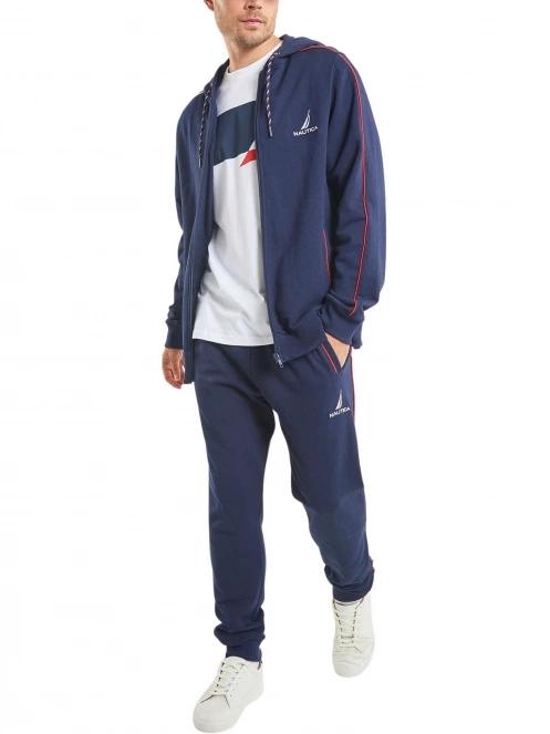 Nautica Myles FZ Hoody férfi kapucnis pulóver sötétkék színben 4