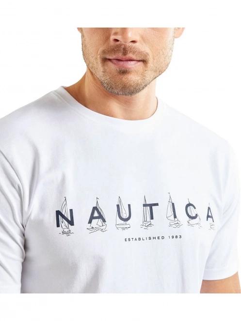 Nautica Cade T-Shirt férfi rövid ujjú póló fehér színben 5