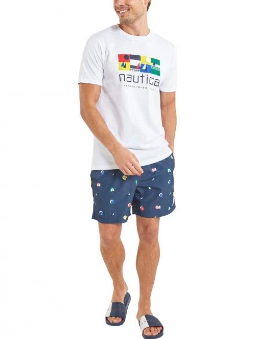 Nautica Winston 6” Swim Short férfi beach short sötétkék színben 4